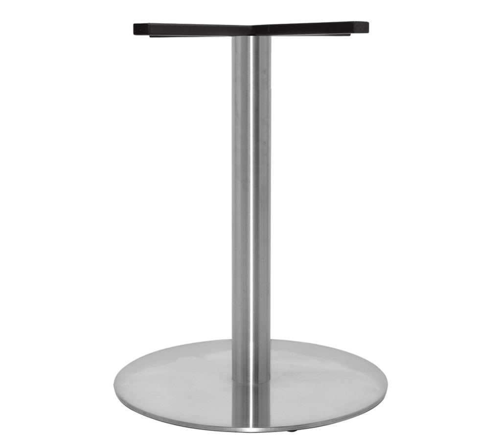 Prague H700 S Steel 450mm Table Base colour BRUSHED available to order now!