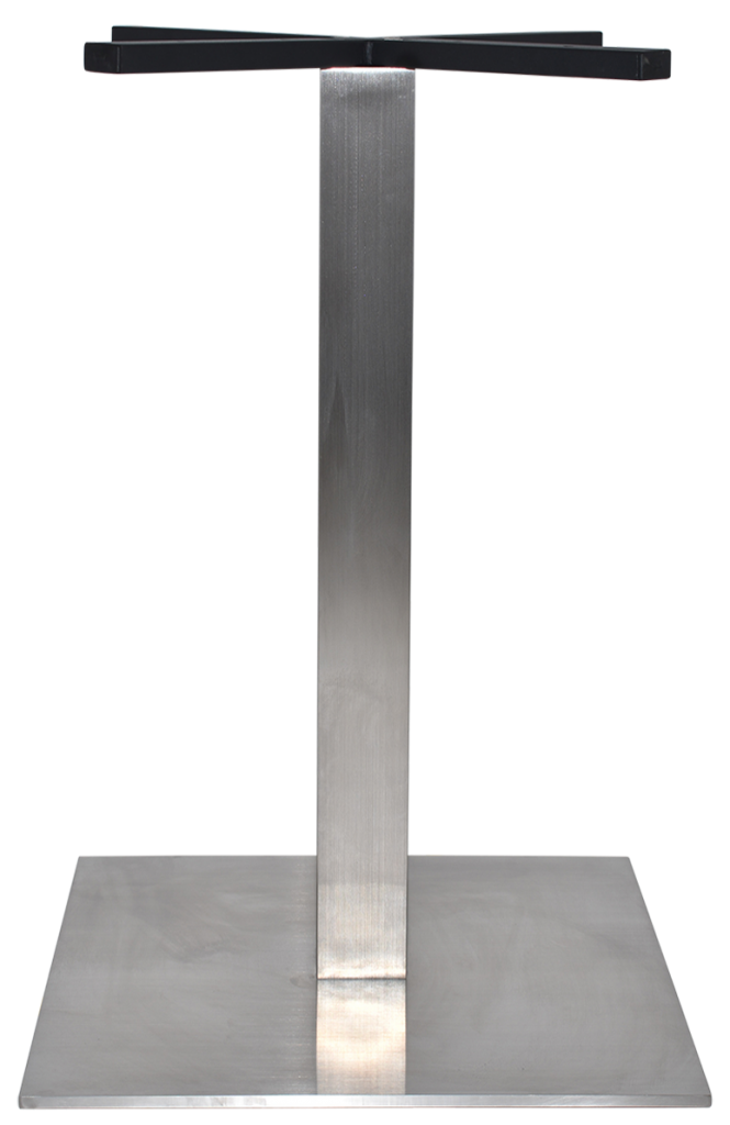 Prague S Steel 450mm Square Table Base colour BRUSHED available to order now!
