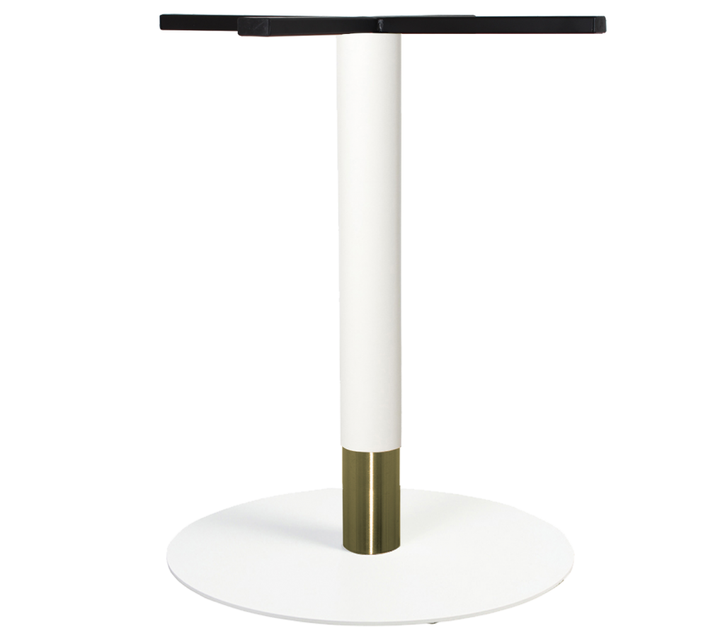 Tivoli 540mm Disc Table Base colour WHITE with BRASS available to order now!