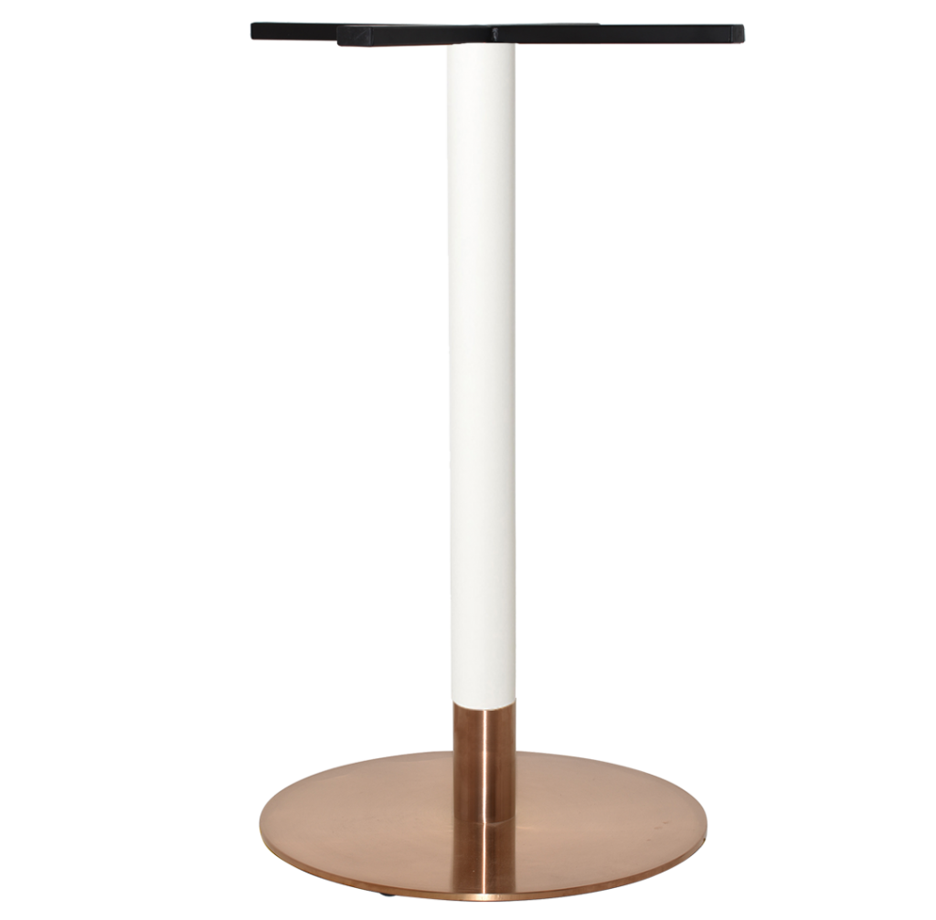 Tivoli 540mm Disc Bar Table Base colour WHITE with COPPER available to order now!