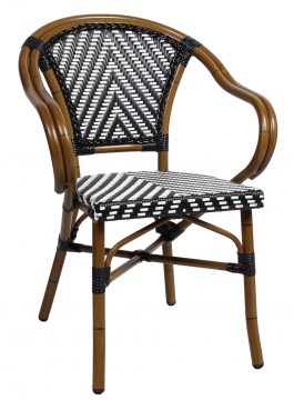 Amalfi Wicker Arm Chair colour BLACK available to order now!