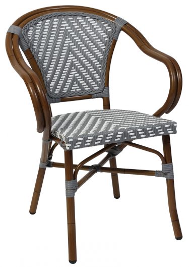 Amalfi Wicker Arm Chair colour GREY available to order now!