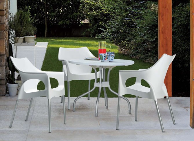 Ola outdoor cafe chair colour WHITE available to order now!
