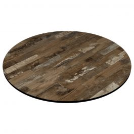 Compact Laminate Table Top round colour RUSTIC BLOCK WOOD available to order now!