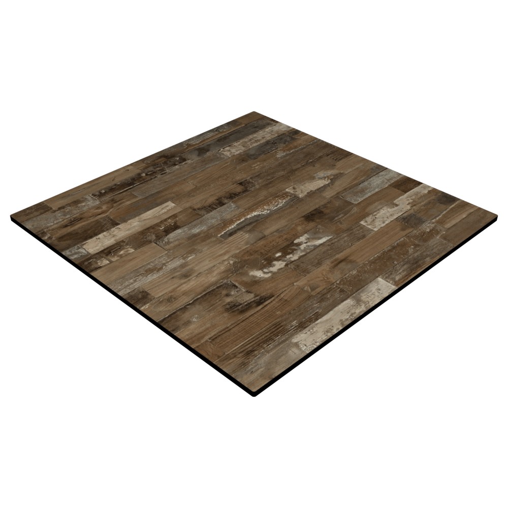 Compact Laminate Table Top square colour RUSTIC BLOCK WOOD available to order now!
