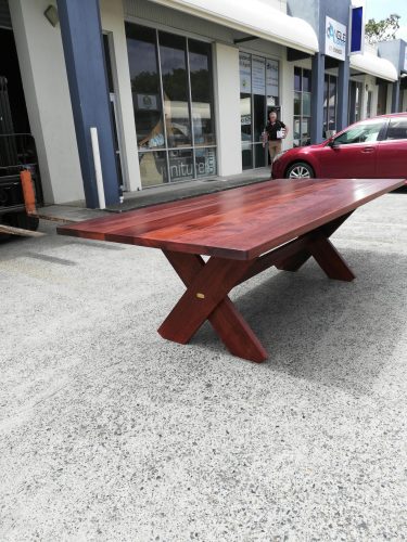 Rectangular Kirra XL 2700mm Kwila outdoor timber table available to order now!