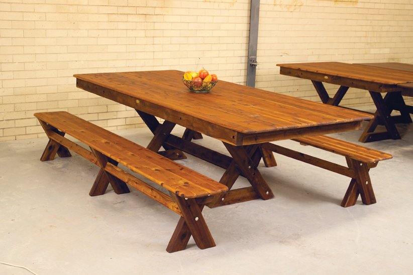 Four Seat Backless Cypress Outdoor Timber Bench available to order now!