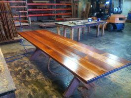 Rectangular Kirra 3200mm Kwila Outdoor Timber Table ready to order now!