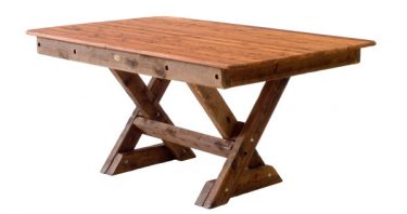 Rectangular Palm Beach Cypress Outdoor Timber Table cross leg available to order now!