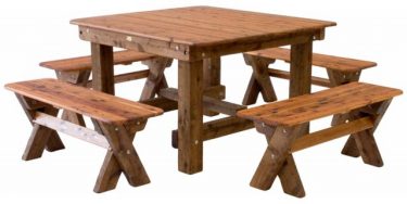 Southport 1600 Backless Cypress outdoor timber setting available to order now!