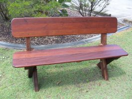 3 seat high back Kwila outdoor timber bench available to order now!
