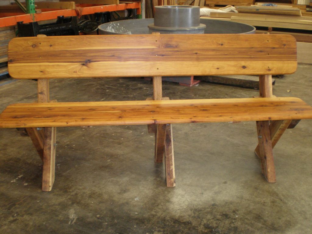 4 Seat High Back Cypress Outdoor Timber Bench available to order now!