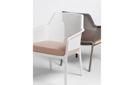 Net Relax Outdoor Arm Chair colour TAUPE & WHITE available to order now!
