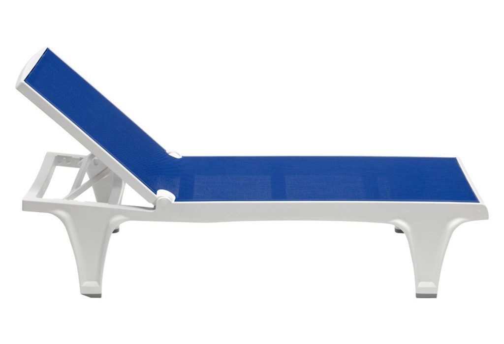 Tahiti sun lounge in white and blue available to order now!