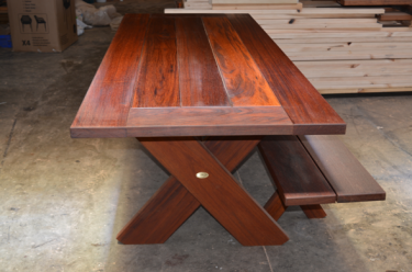 Rectangular Kirra 2400mm Kwila Outdoor Timber Table inserts available to order now!