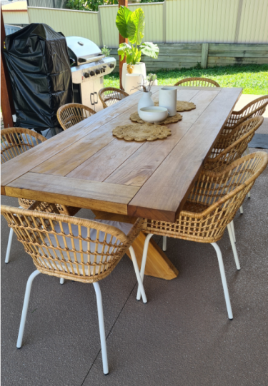 Rectangular Kirra 2950mm TEAK Outdoor Timber Table inserts available to order now!