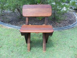 Single seat high back Kwila outdoor timber bench available to order now!