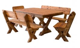 Palm Beach High Back Cypress Outdoor Timber Setting available to order now!