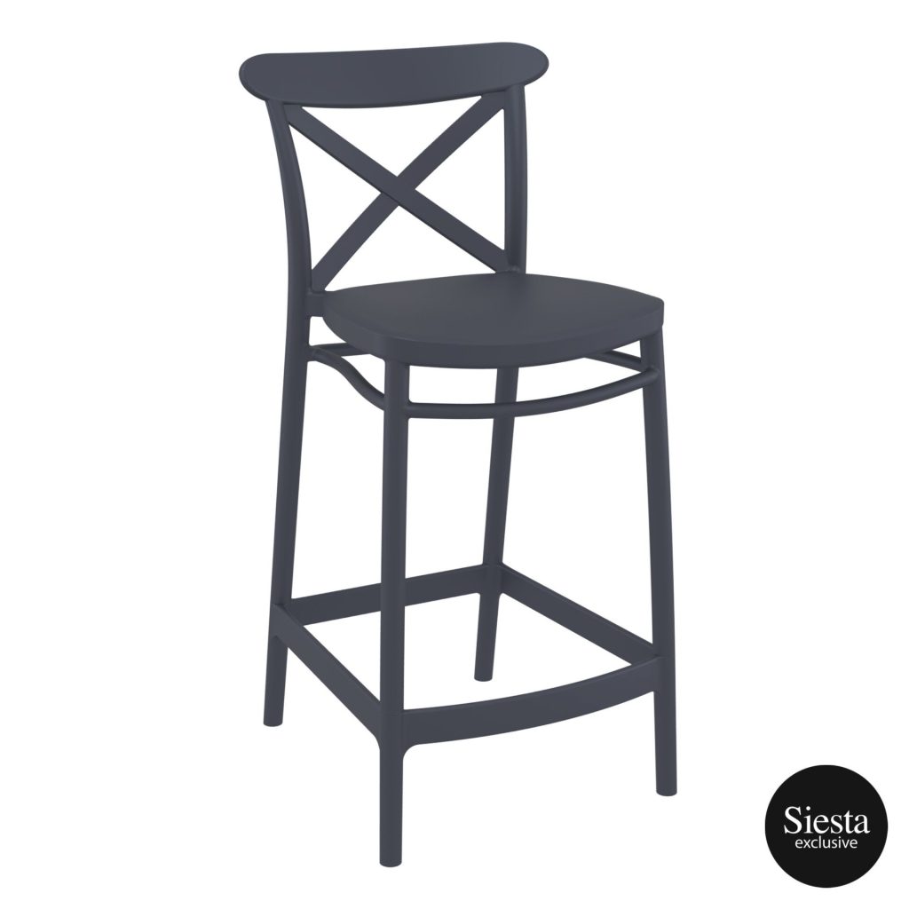 Cross Outdoor Stool 650mm colour ANTHRACITE available to order now!