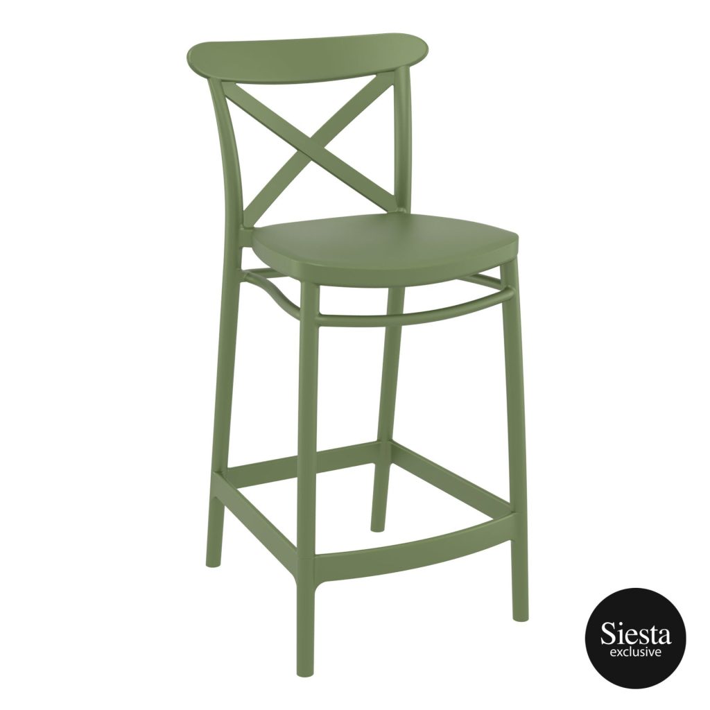 Cross Outdoor Stool 650mm colour GREEN available to order now!