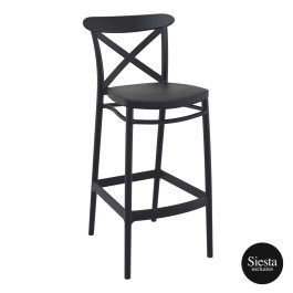 Cross Outdoor Stool 750mm colour BLACK available to order now!