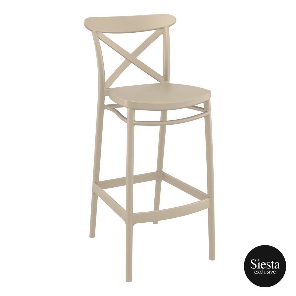 Cross Outdoor Stool 750mm colour TAUPE available to order now!