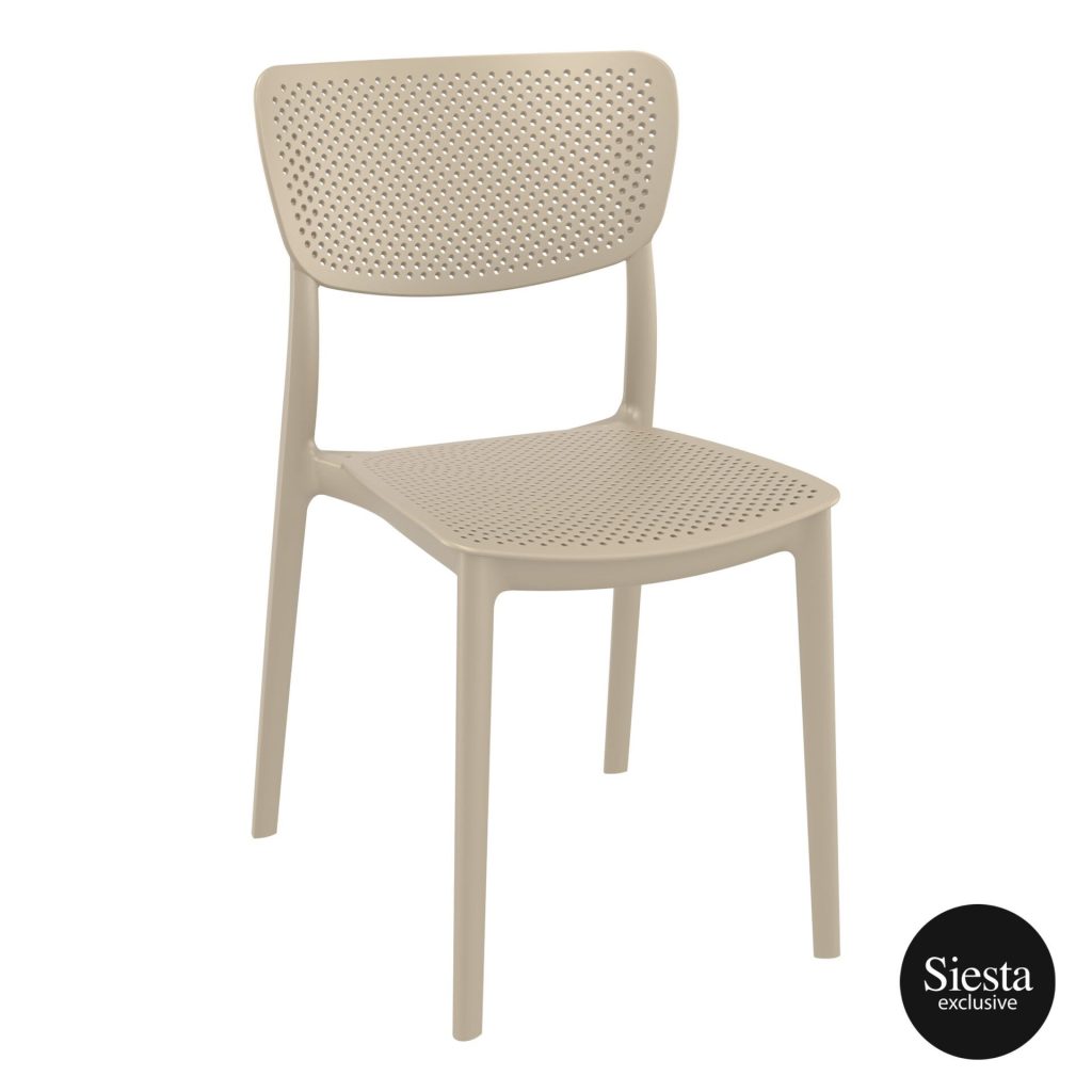 Lucy Outdoor Café Chair colour TAUPE available to order now!