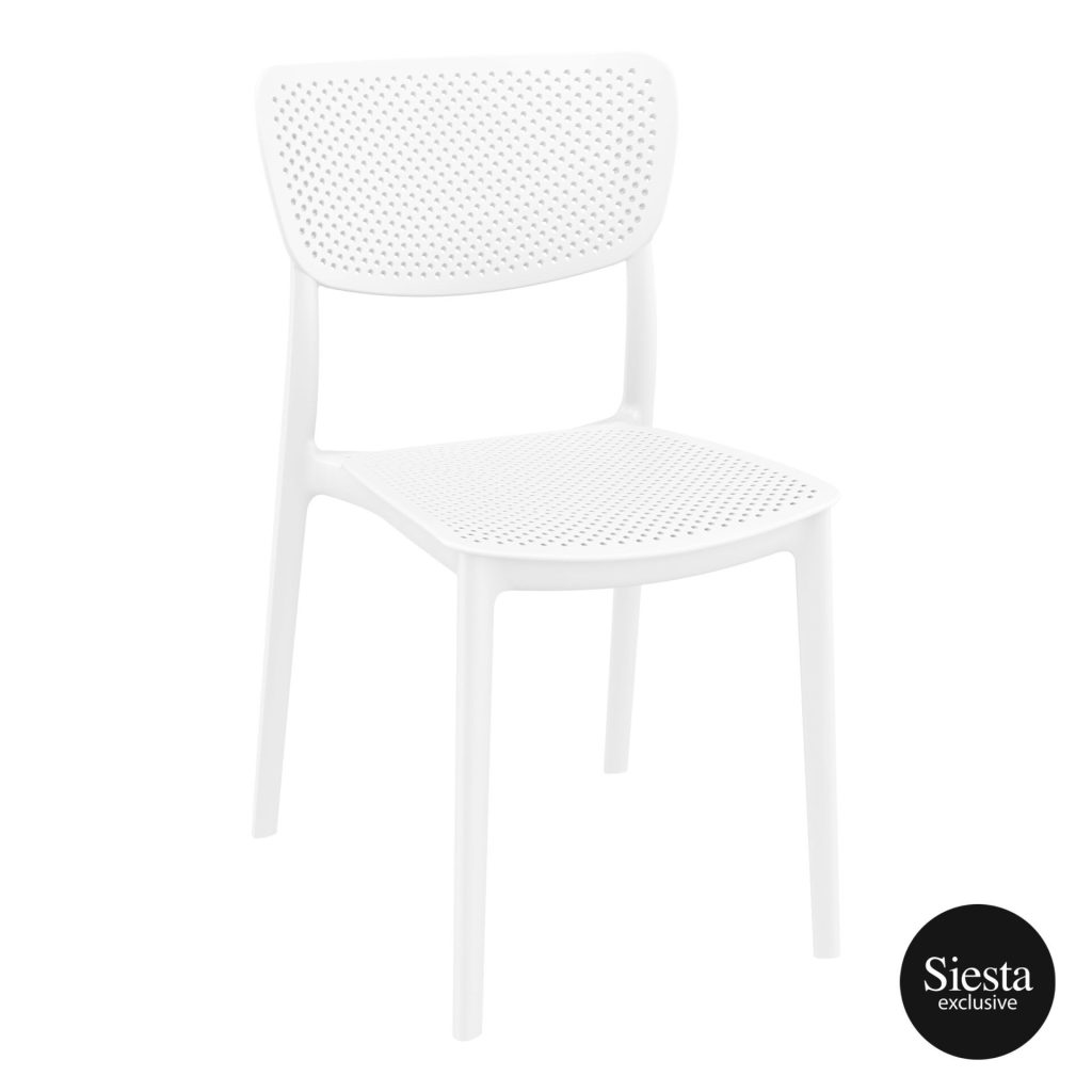 Lucy Outdoor Café Chair colour WHITE available to order now!