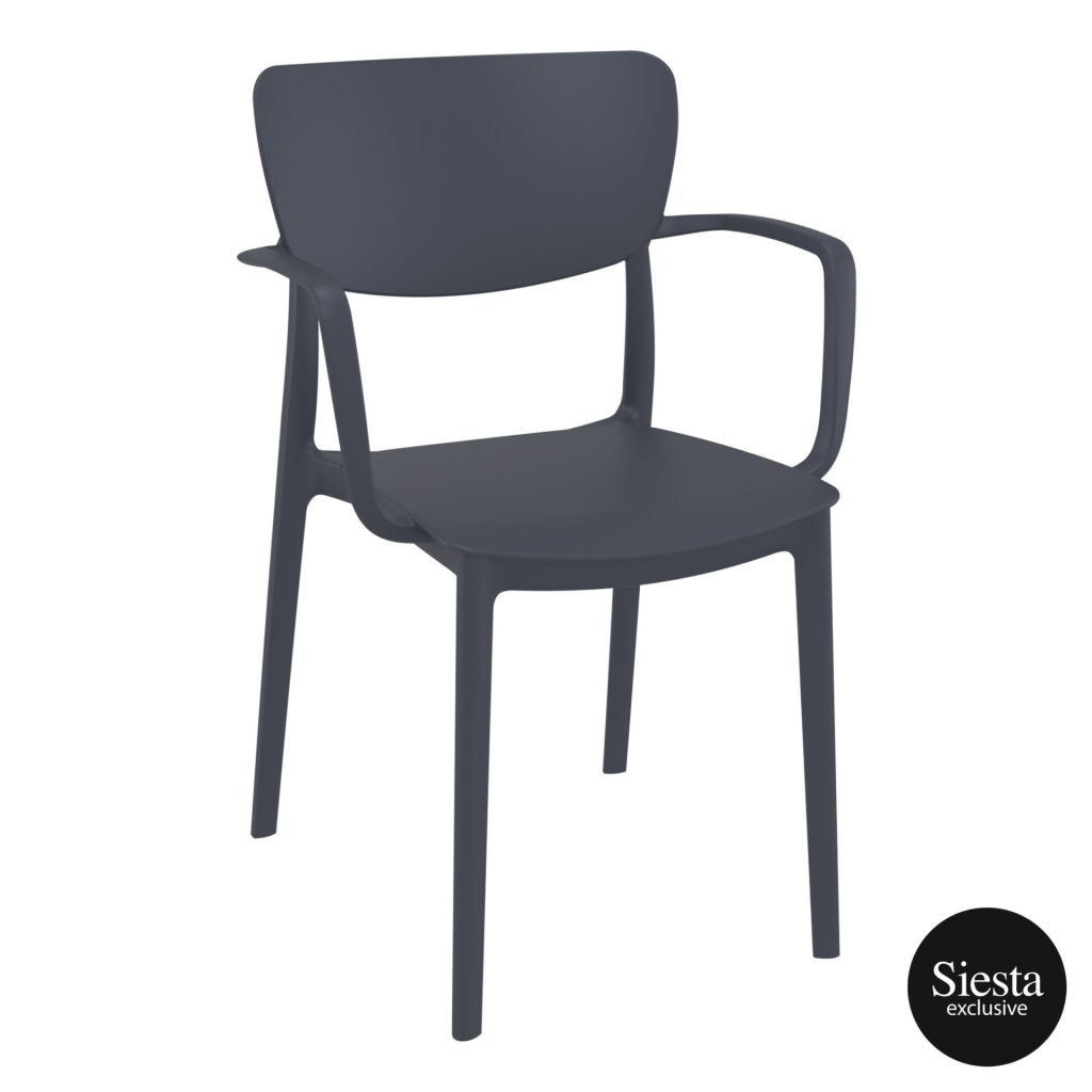 Lisa Outdoor Café Chair colour ANTHRACITE available to order now!