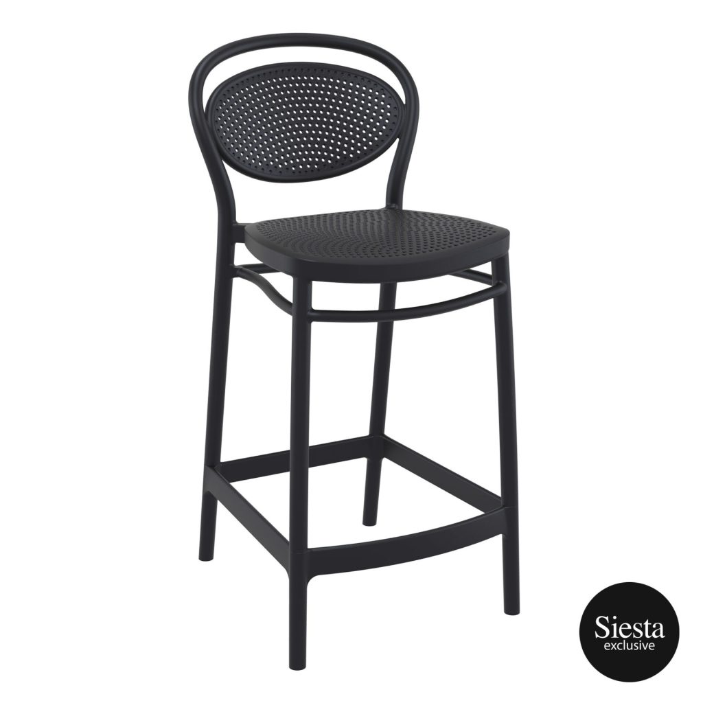 Marcel Outdoor Stool 650mm colour BLACK available to order now!