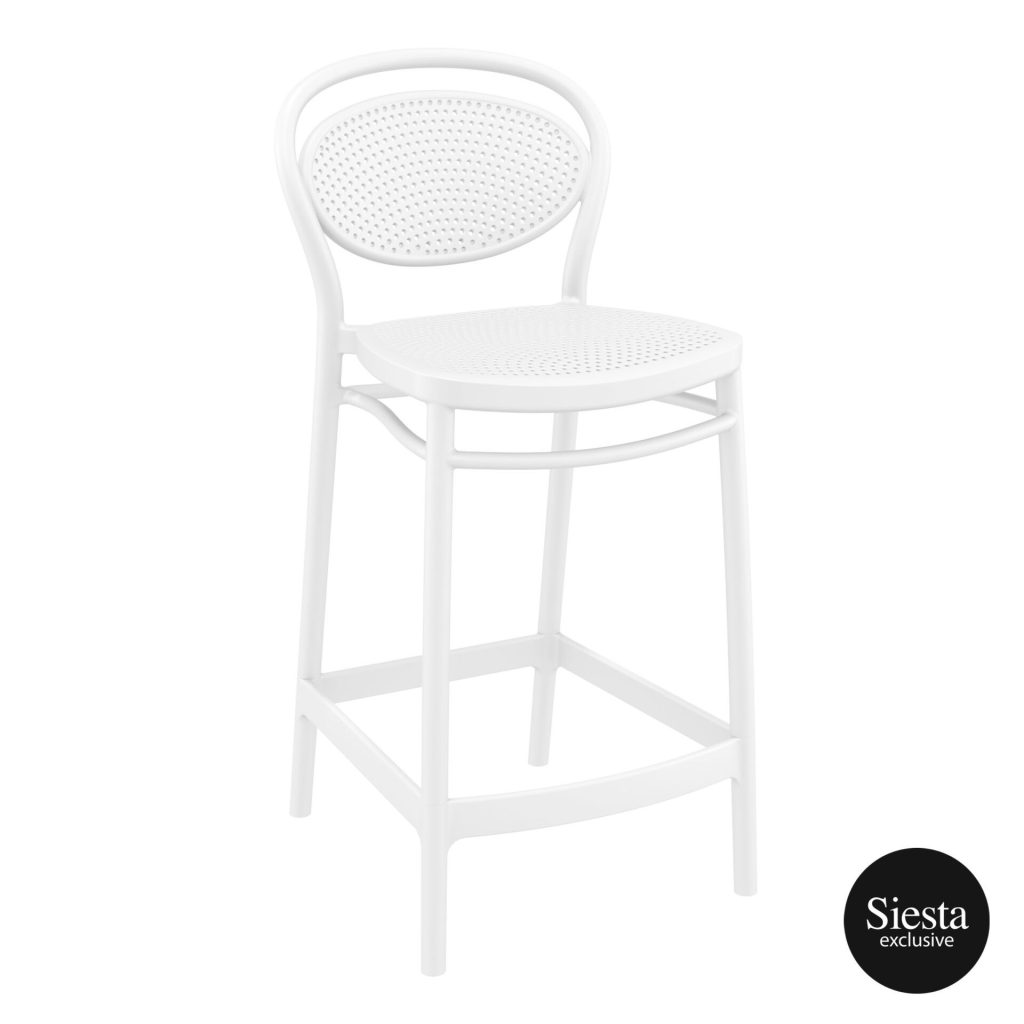 Marcel Outdoor Stool 650mm colour WHITE available to order now!