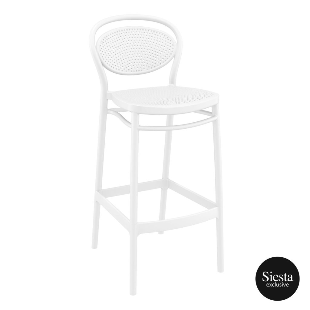 Marcel Outdoor Stool 750mm colour WHITE available to order now!