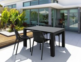 Vegas Outdoor Extendable Table 1000-1400mm colour BLACK available to order now!
