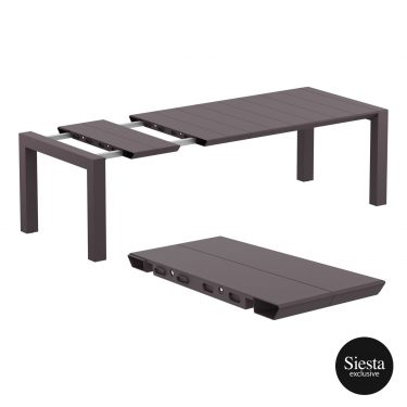 Vegas Outdoor Extendable Table 1800-2200mm colour CHOCOLATE available to order now!