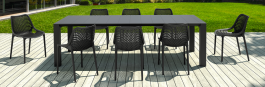 Vegas Outdoor Extendable Table 1800-2200mm colour BLACK available to order now!