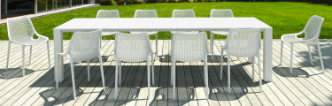 Vegas Outdoor Extendable Table 2600-3000mm colour WHITE available to order now!