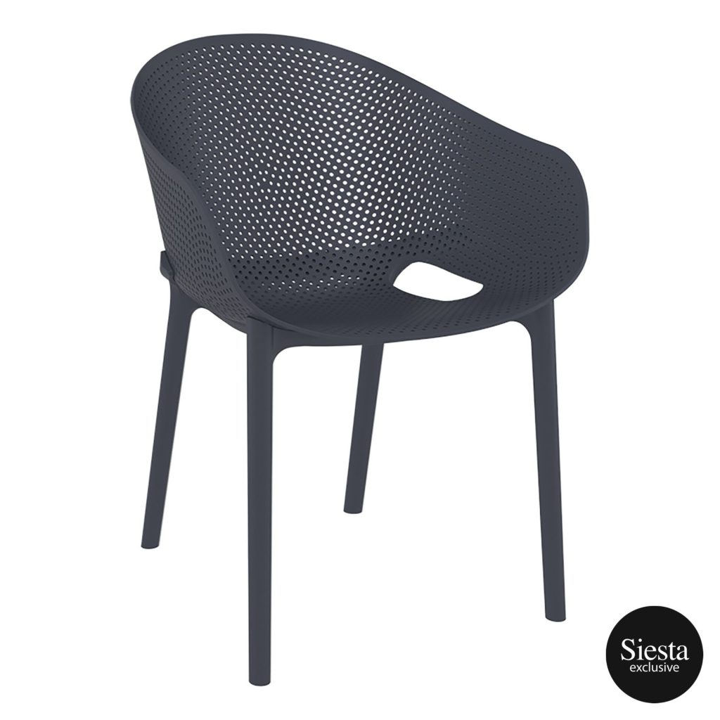 Sky Outdoor Armchair stackable colour ANTHRACITE available to order now!