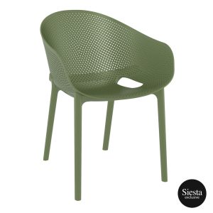 Sky Outdoor Armchair stackable colour OLIVE GREEN available to order now!