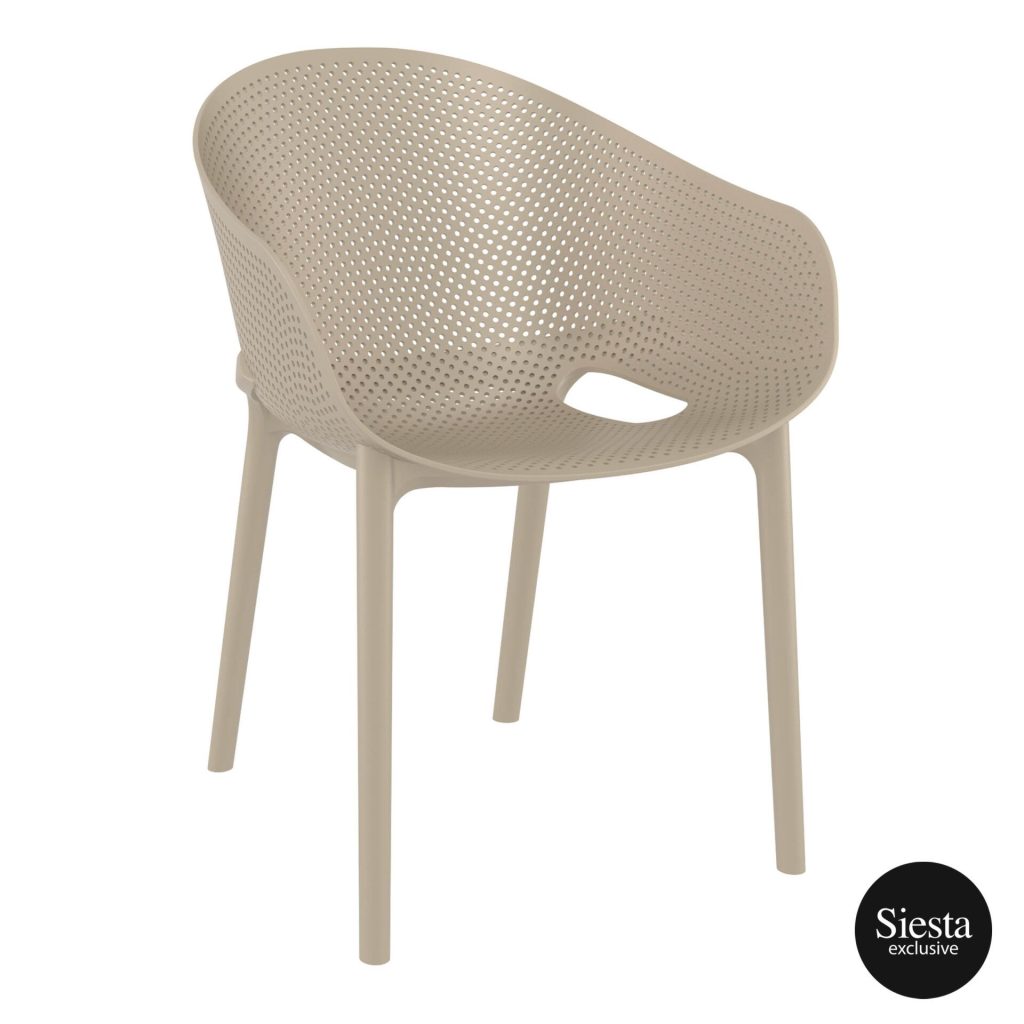 Sky Outdoor Armchair stackable colour TAUPE available to order now!