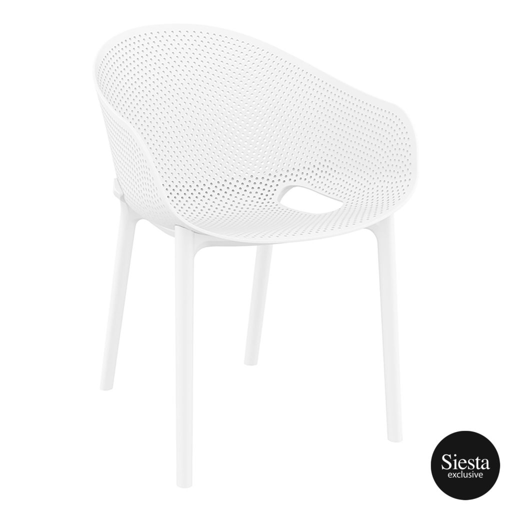 Sky Outdoor Armchair stackable colour WHITE available to order now!