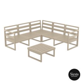 Mykonos Outdoor Corner Lounge – no cushions colour TAUPE available to order now!