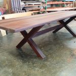 Rectangular Kirra XL 2950mm Kwila Outdoor Timber Table square cross legs available to order now!