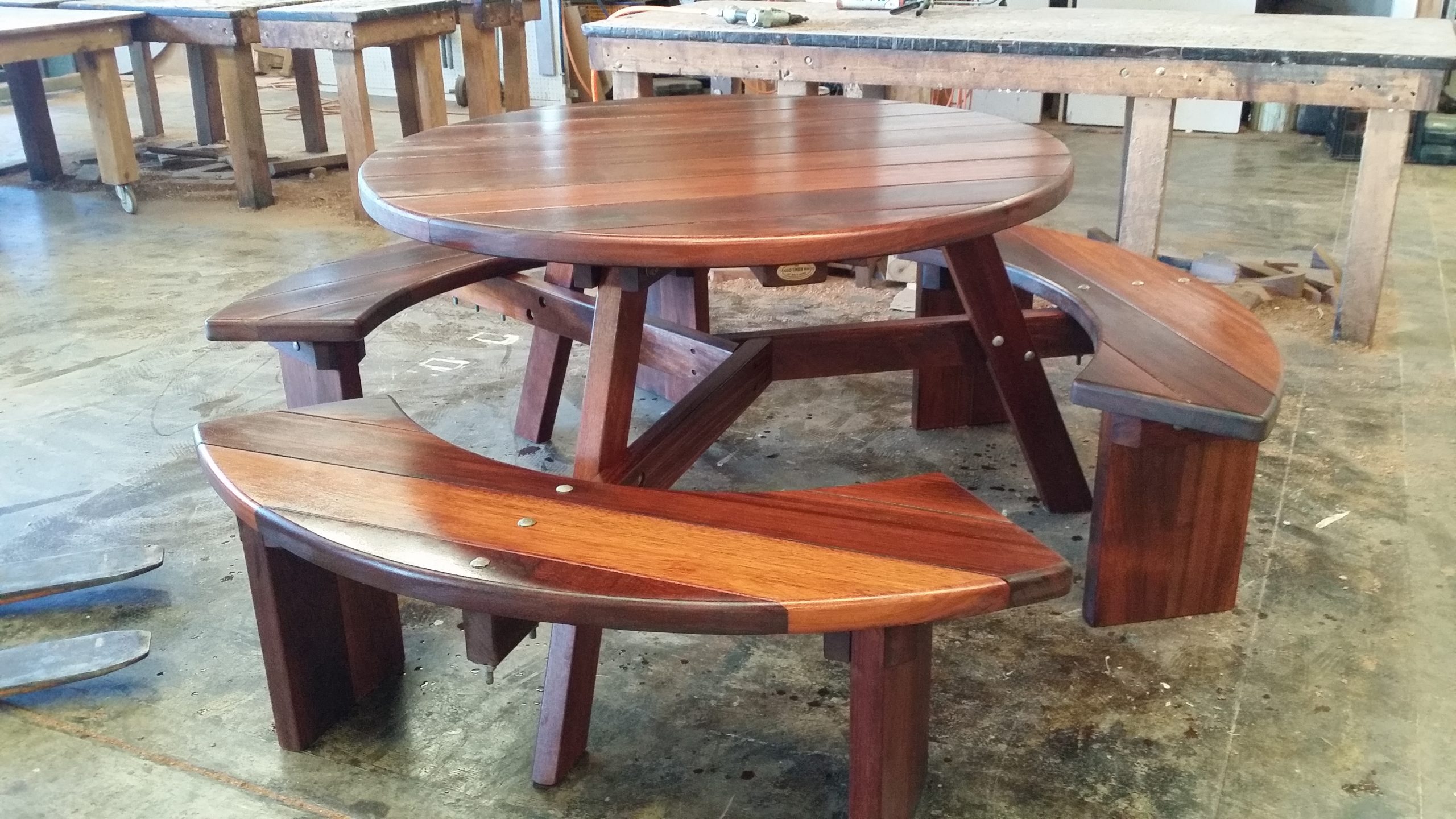 Round Kwila Outdoor Timber Picnic Setting BU available to order now