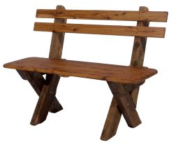 2 Seat Slat Back Cypress Outdoor Timber Bench available to order now!