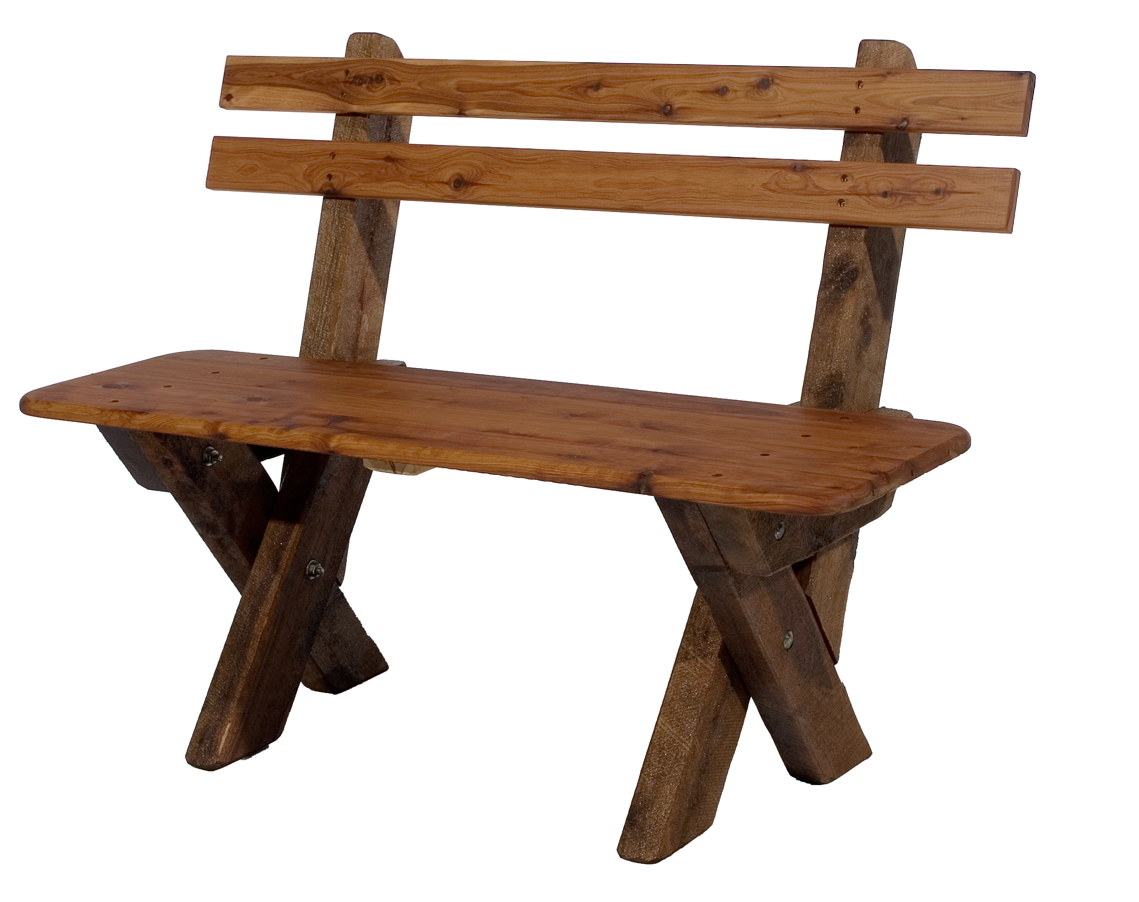 2 Seat Slat Back Cypress Outdoor Timber Bench available to order now