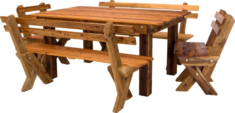 Palm Beach Slat Back Cypress Outdoor Timber Setting SL available to order now!