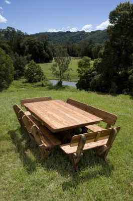 Yamba High Back Cypress Outdoor Timber Setting available to order now!