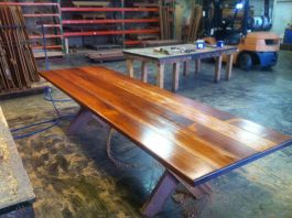 Rectangular Kirra 3200mm Kwila Outdoor Timber Table ready to order now!