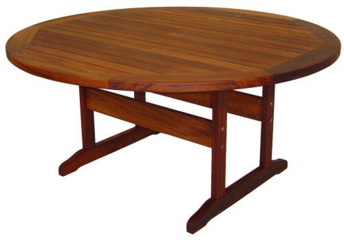 Round Hagen Kwila Outdoor Timber Table ready to order now