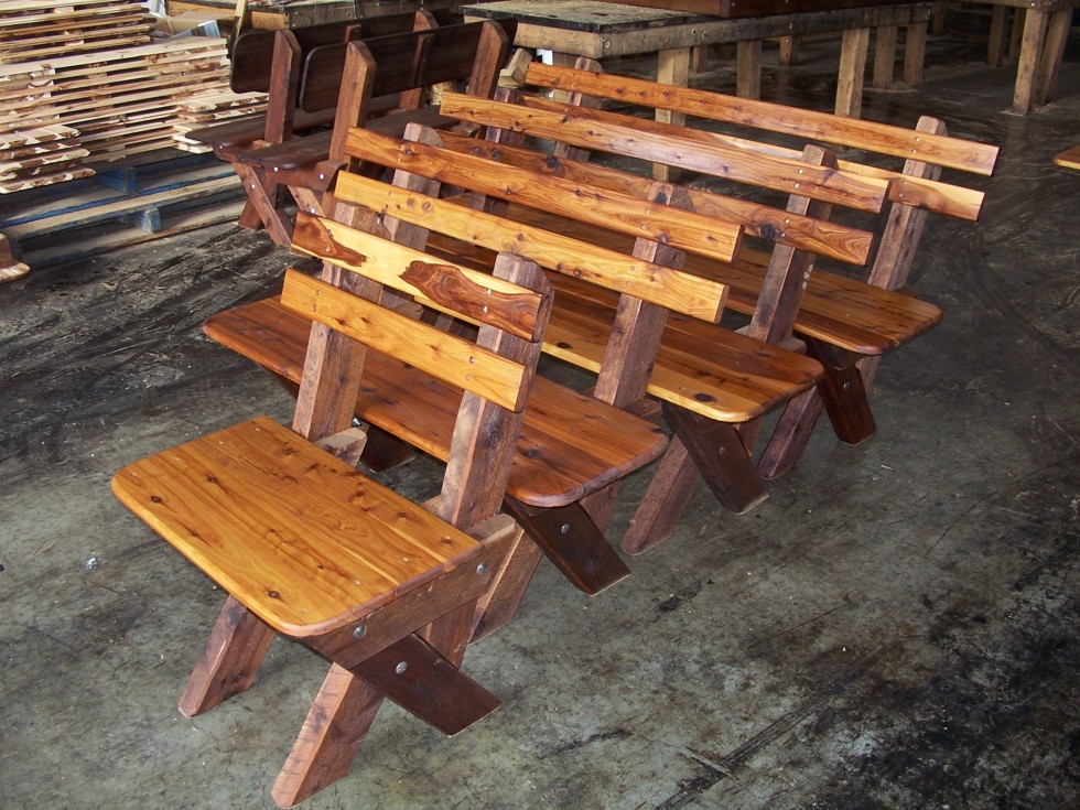 3-4 Seat Slat Back Cypress Outdoor Timber Bench available to order now
